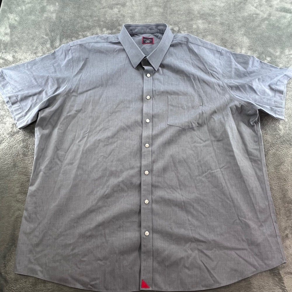 UNTUCKit Petrus Wrinkle Free Short Sleeve Shirt Mens XXXLC Tall Blue 35454